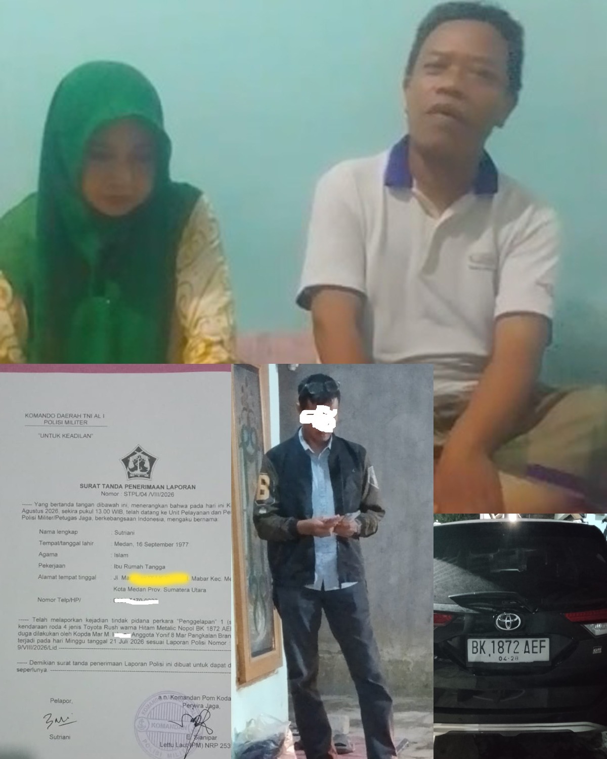 Oknum Marinir Pangkalan Berandan Diduga Gelapkan Mobil Rental, Pasutri di Mabar Menjerit Kehilangan Mata Pencaharian